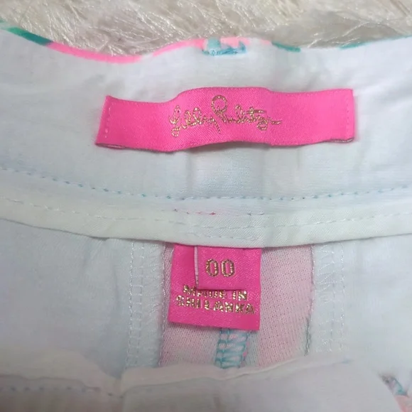 Lilly Pulitzer 5" Callahan Pink Blue Shorts Pineapple Shake Shorts 00 - Picture 6 of 7